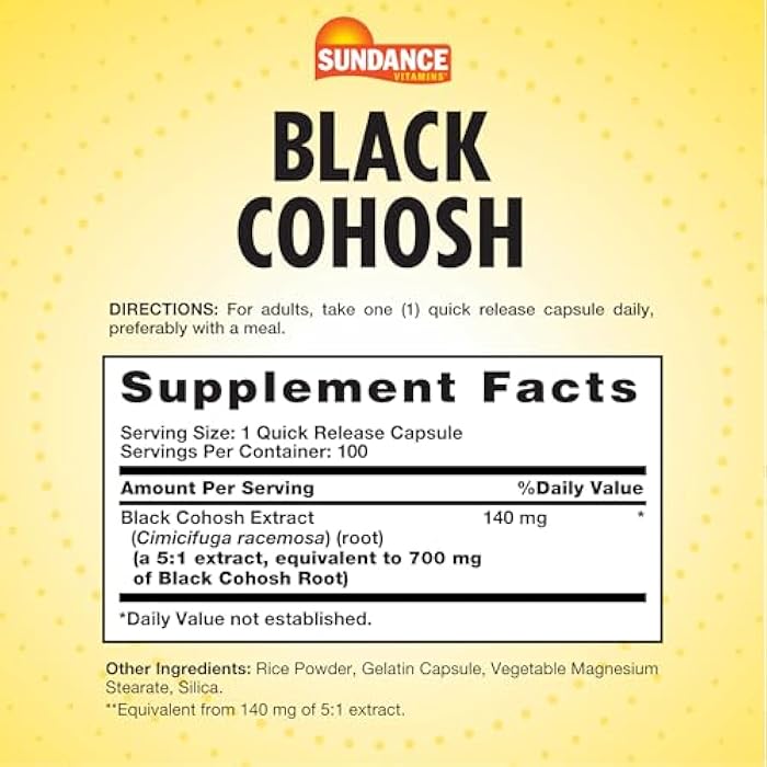Sundance Black Cohosh | 100 Quick Release Capsules | Traditional Herb | Non-GMO and Gluten Free Supplement - Image 2