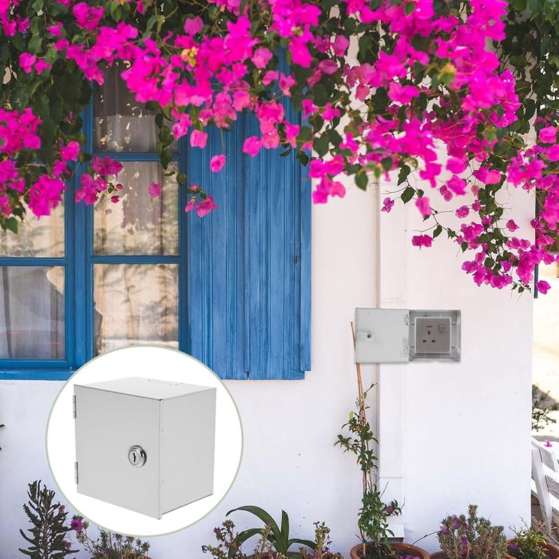 صندوق مخرج كهربائي خارجي مقاوم للعوامل الجوية من الفولاذ المقاوم للصدأ مع غطاء أمان قابل للقفل - Image 4