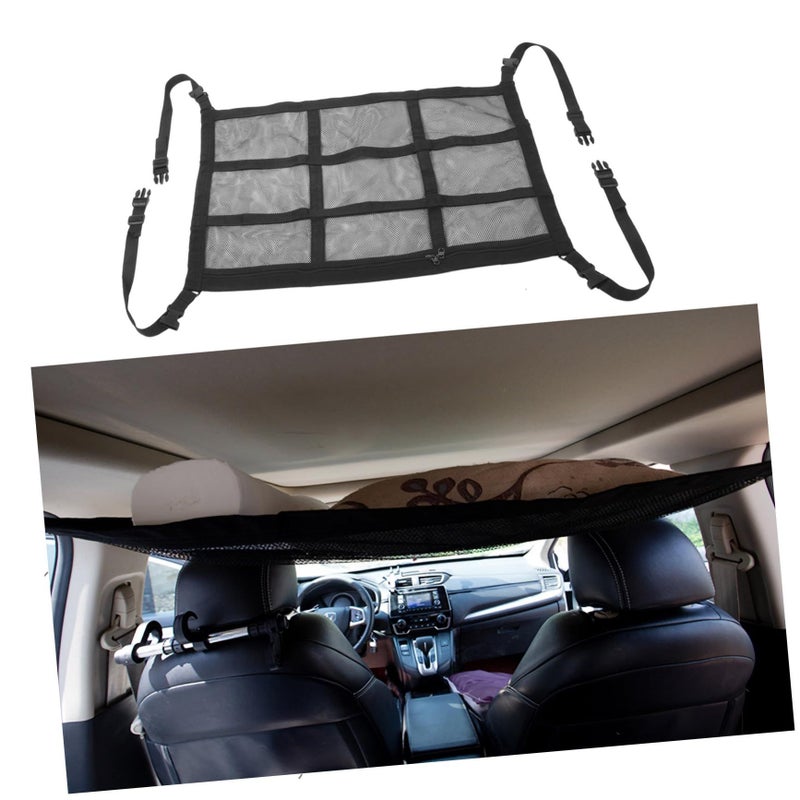 Large Capacity Roof Storage Bag Mesh Car Organizer Easy To Install - Image 4