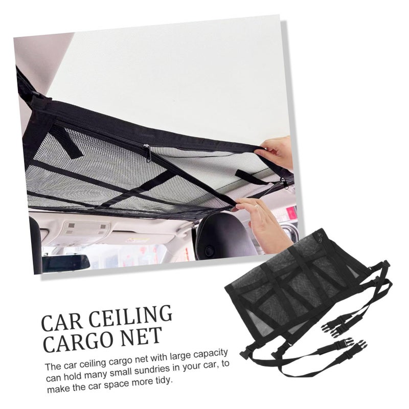 Large Capacity Roof Storage Bag Mesh Car Organizer Easy To Install - Image 5