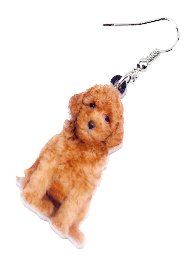 NEWEI Acrylic Cute Basket Dog earrings Drop Dangle Fashion Animal Jewelry For Women Gift Charms (Golden Doodle) - Image 4