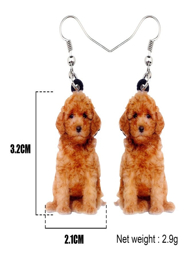 NEWEI Acrylic Cute Basket Dog earrings Drop Dangle Fashion Animal Jewelry For Women Gift Charms (Golden Doodle) - Image 5