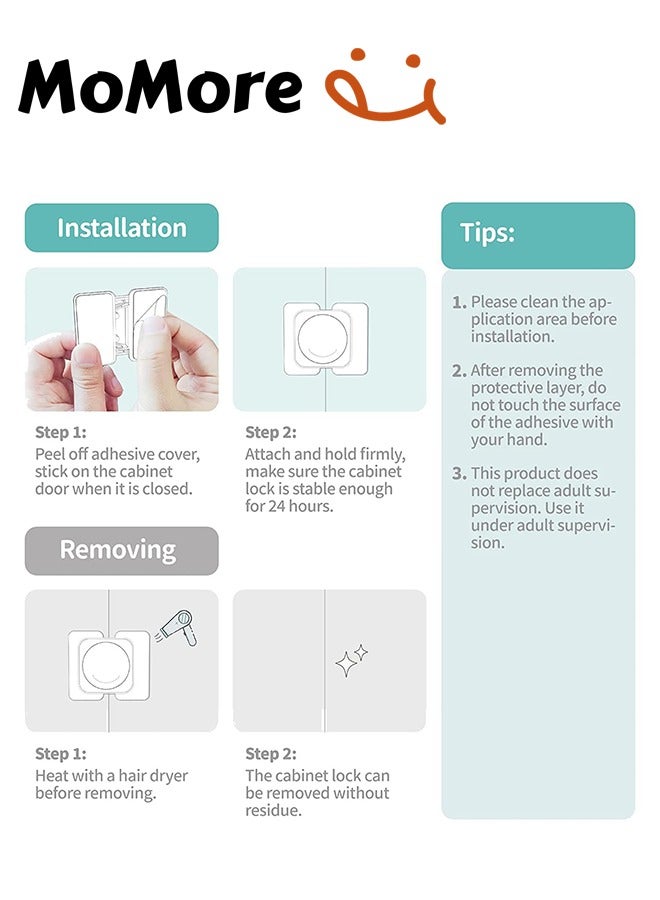 Momore Pack Of 6, Baby Safety Lock, White - Image 4