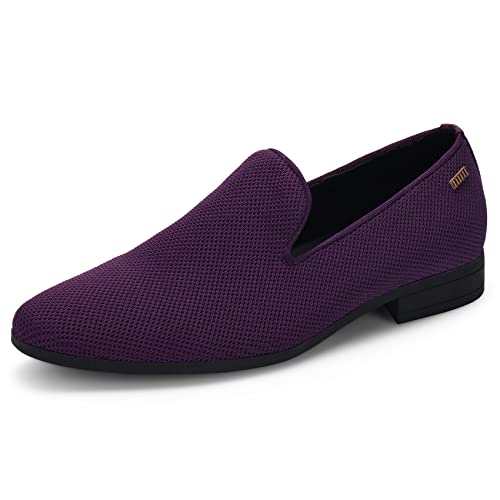 UUBARIS Mens Loafers Dress Non Slip Driving Luxury Tuxedo Male Shoes Purple Size 10 - Image 1