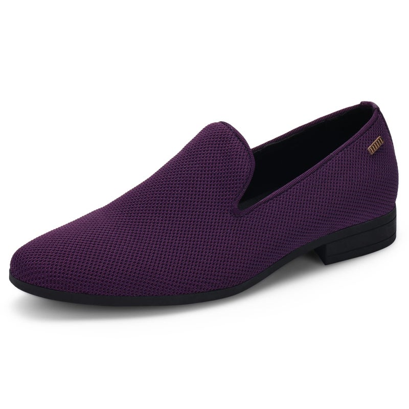 UUBARIS Mens Loafers Dress Non Slip Driving Luxury Tuxedo Male Shoes Purple Size 10 - Image 2