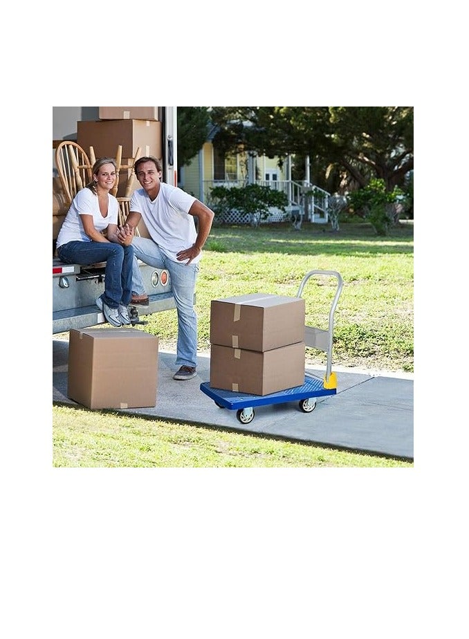Midwest Foldable Platform Trolley Cart with 360° Swivel Wheels | Heavy Duty Rolling Cart with Capacity | Industrial Utility Wagon for Home, Warehouse, and Office Use (200kg Capacity)  - Image 2