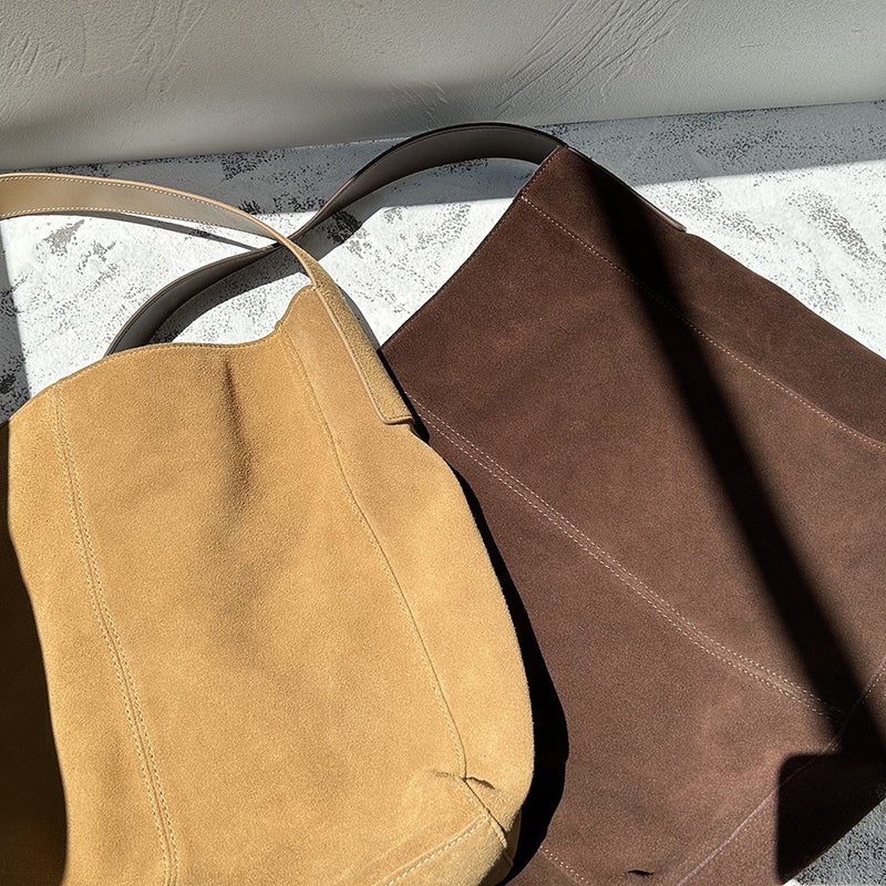 Large Capacity New Style Single Shoulder Casual Style Hobo Large Bag Frosted Leather Soft Leather Artistic Retro Underarm Bag - Image 5