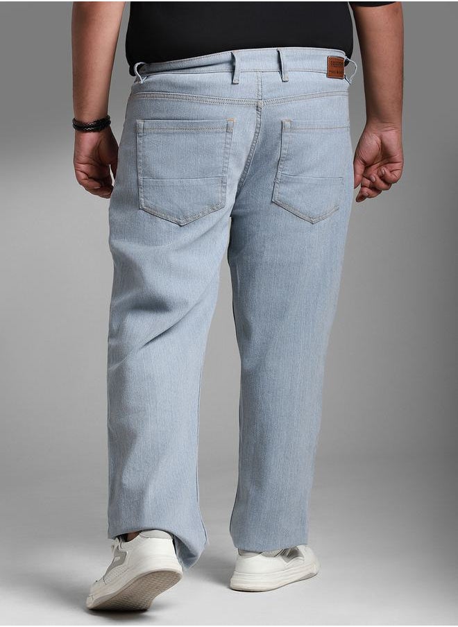 Plus Size Straight Fit Stretchable Jeans by Styli