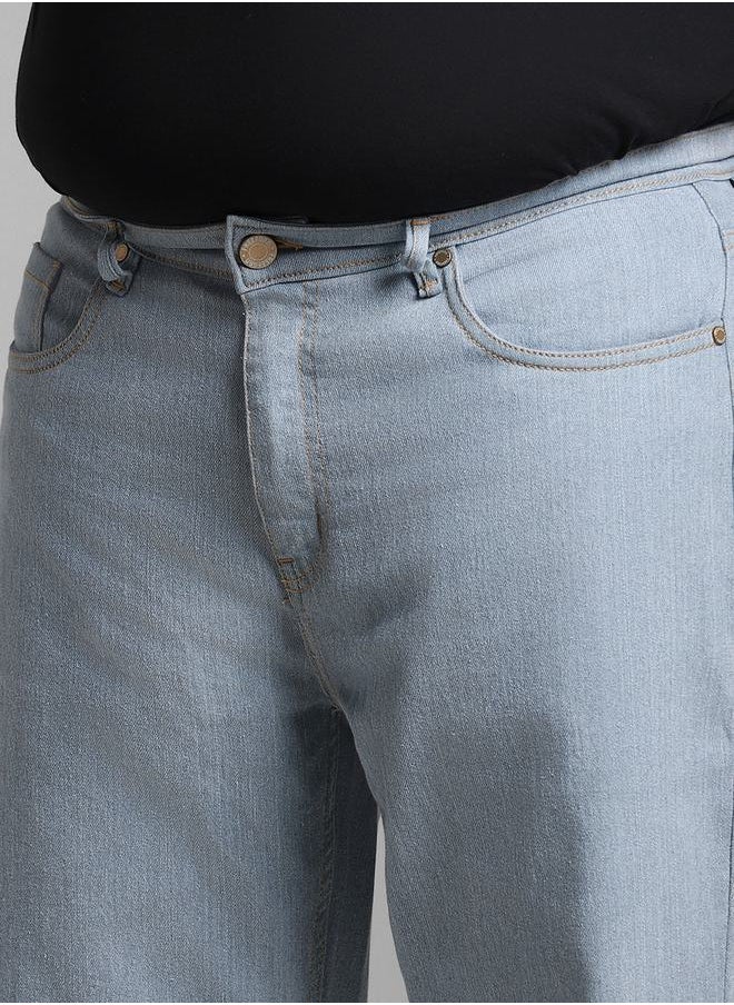Plus Size Straight Fit Stretchable Jeans by Styli
