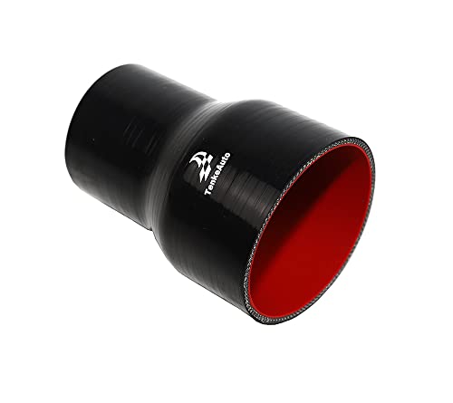 TenKeAuto TenKe Universal 6 Length High Temperature 4Ply Reinforced 3254 ID Straight Reducer Silicone Hose Coupler Black 3254 - Image 1