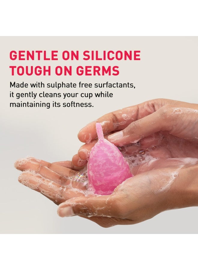 Sirona pH-Balanced Menstrual Cup Wash for Women – 100 ml (Pack of 2) | Removes 99.9% Germs, Stains & Odour | Soap & SLS-Free | Gentle Liquid Cleaner for All Silicone Menstrual Hygiene Devices - Image 4