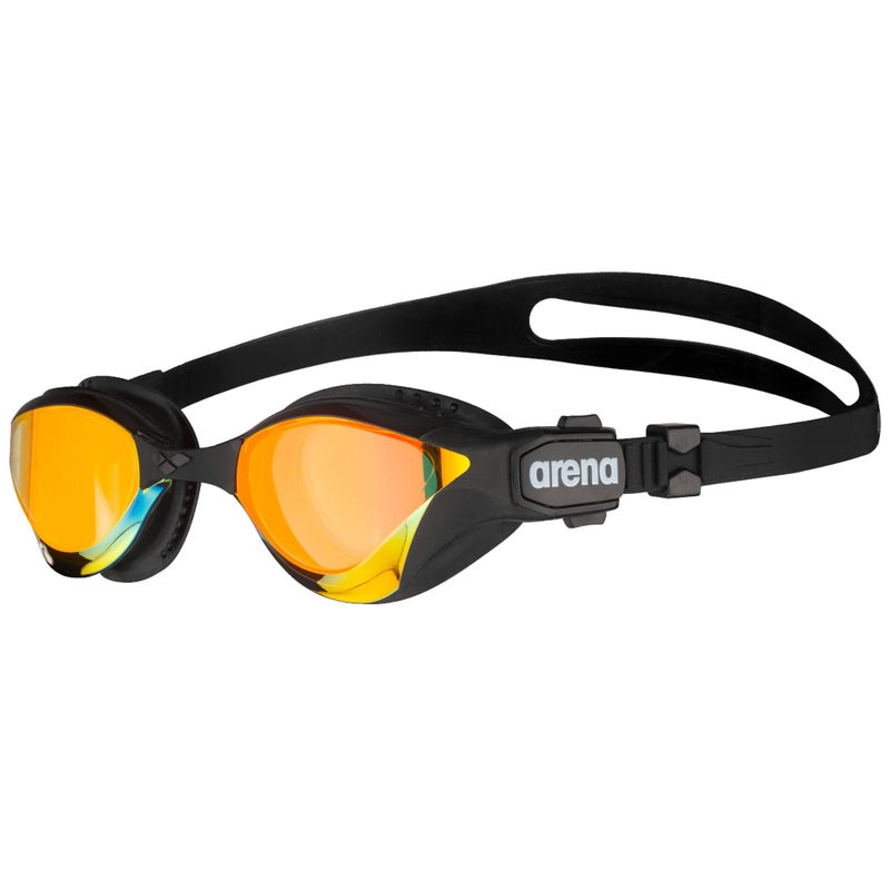ARENA Unisex Adult Cobra Tri Swimming Goggles for Triathlon and Fitness Swipe Anti-Fog Wide Vision Mirror Lens, Yellow/Copper/Black - Image 1