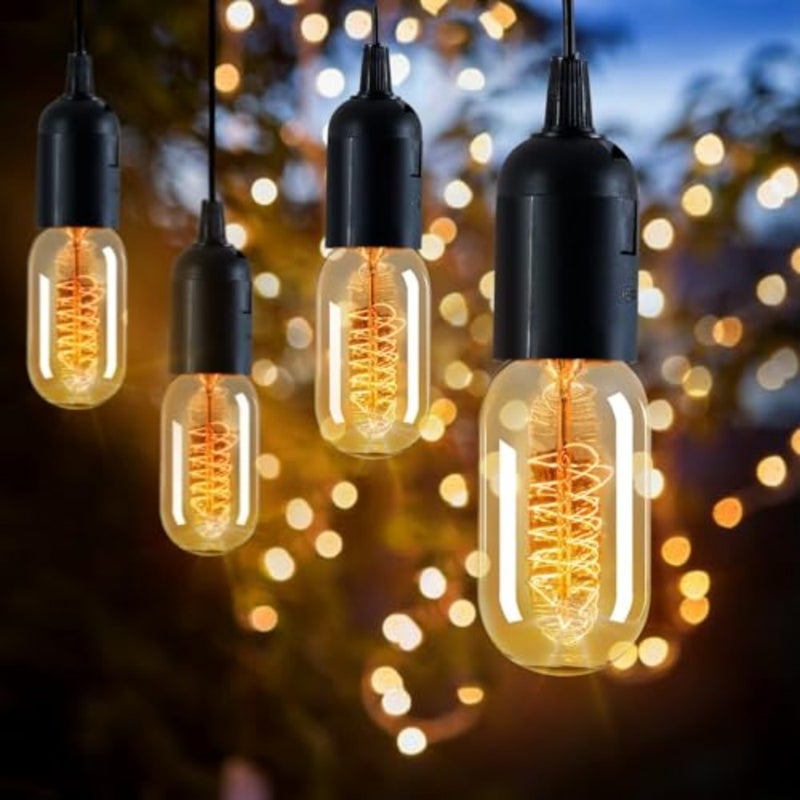 4 Pack E27 Vintage Edison Light Bulbs 40W Dimmable, Amber Glass T45 Spiral Filament Decorative Bulbs, 2700K Warm Glow for Home Lighting, Chandelier and Pendant Lamps - Image 4