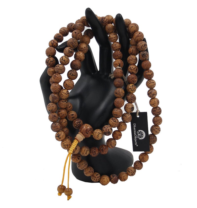 DharmaObjects® Tibetan Buddhist MEDITATION 108 Beads Genuine BODHISEED MALA For Compassion - Image 2