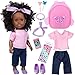 Ecore Fun 145 Inch Black Doll 145 Inch Baby Girl Doll and Clothes and Accessories Set African Washable Realistic Silicone Girl Dolls  Best Gift for Girls - Image 4