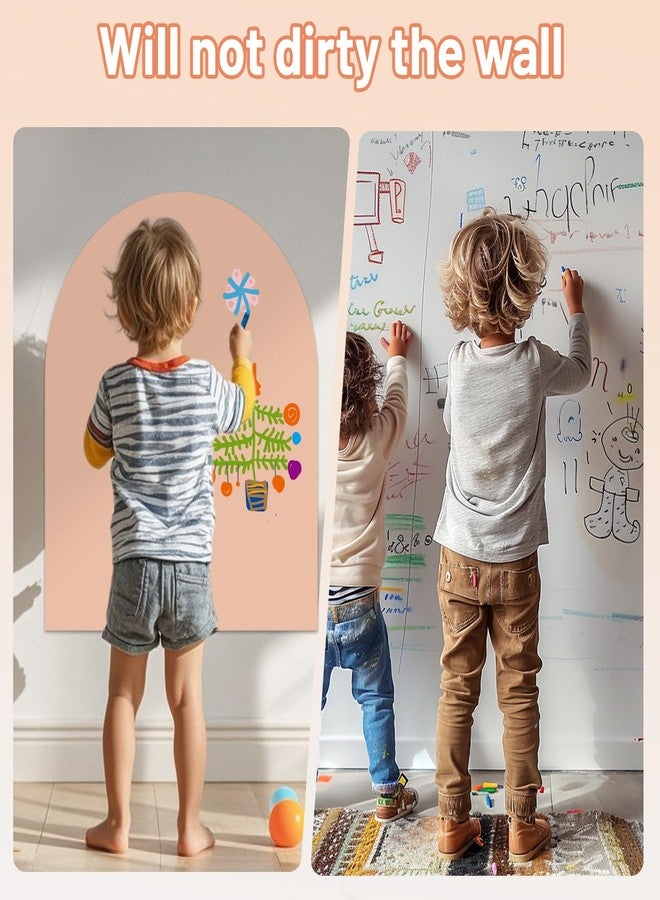 ملصق جداري مغناطيسي 32 × 24 بوصة، سبورة مغناطيسية مقوسة للجدران، لوحة رسم مغناطيسية للتعلم في غرفة اللعب، المدرسة، المنزل (وردي فاتح) - Image 4