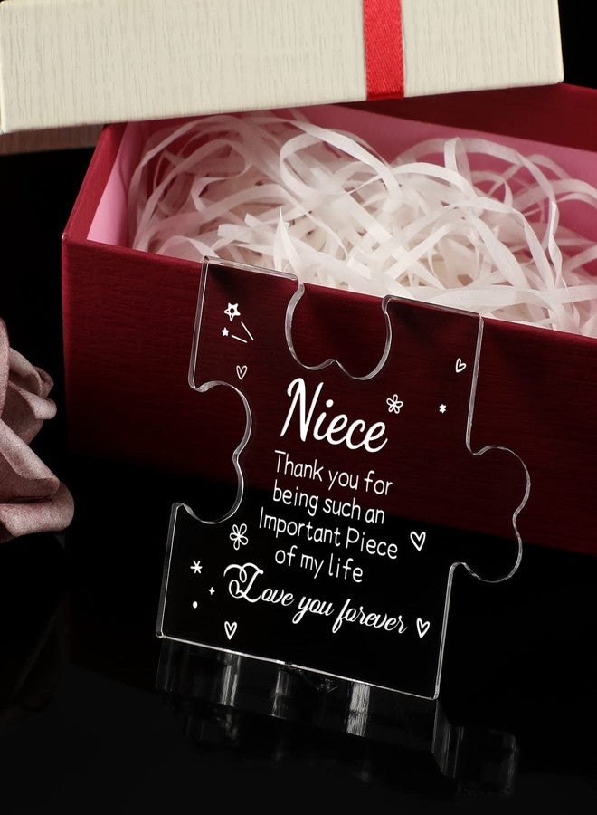 Funnli Niece Gifts from Auntie Acrylic Plaque - Mothers Day Graduation Christmas Anniversary Wedding Valentines Day Birthday Gifts for Niece 3.35 x 2.76 Inch Desk Decorations - Image 5