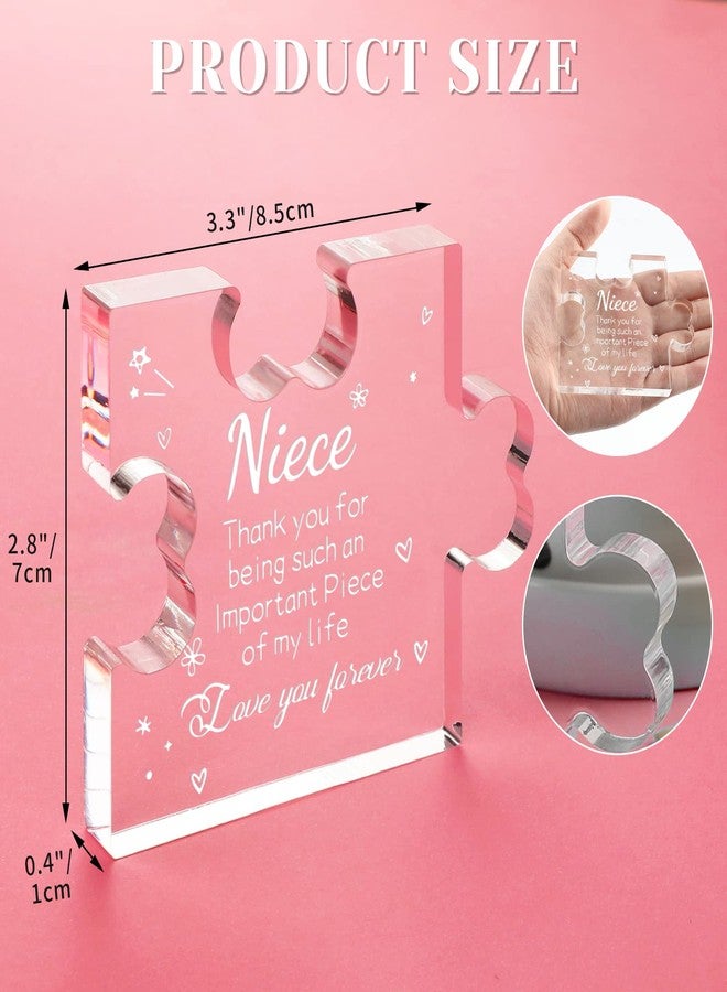 Funnli Niece Gifts from Auntie Acrylic Plaque - Mothers Day Graduation Christmas Anniversary Wedding Valentines Day Birthday Gifts for Niece 3.35 x 2.76 Inch Desk Decorations - Image 2