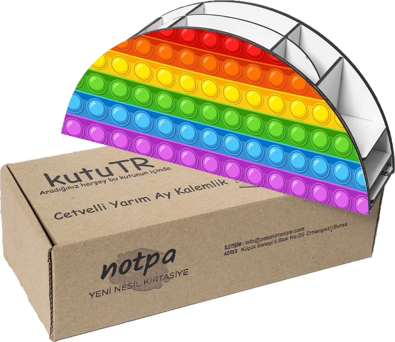 نوتبا Wooden Vip Popit Rainbow Ruler Desktop Pencil Holder Organizer For Kids VIP70