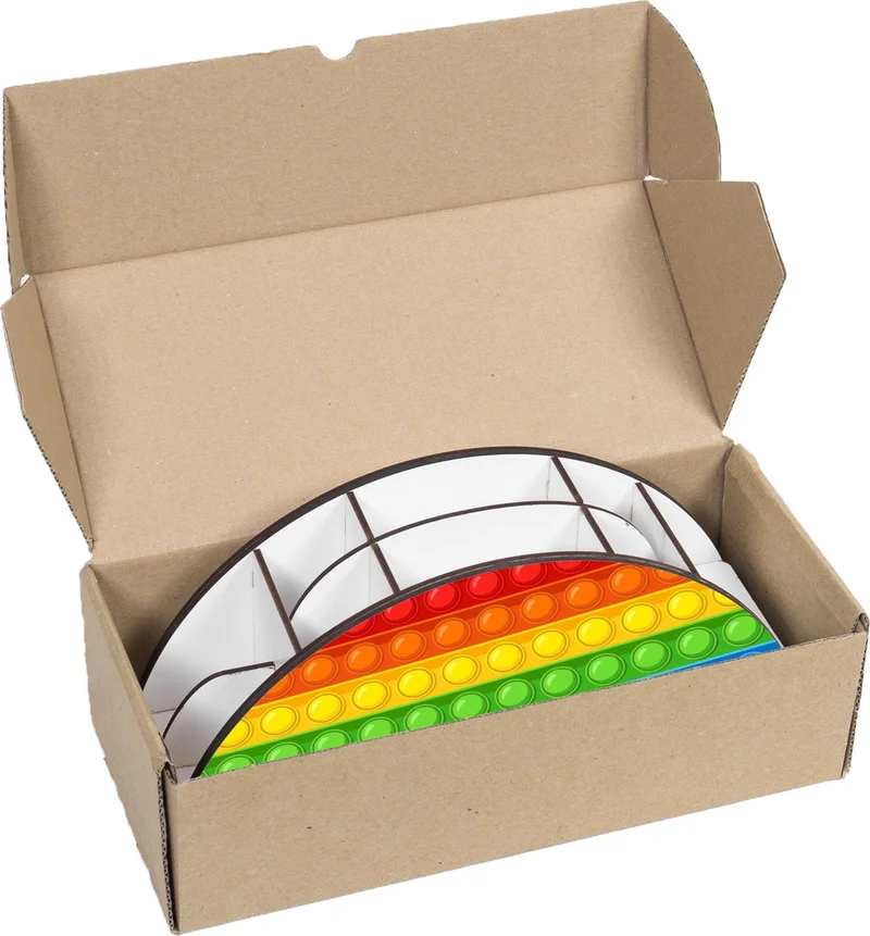 نوتبا Wooden Vip Popit Rainbow Ruler Desktop Pencil Holder Organizer For Kids VIP70