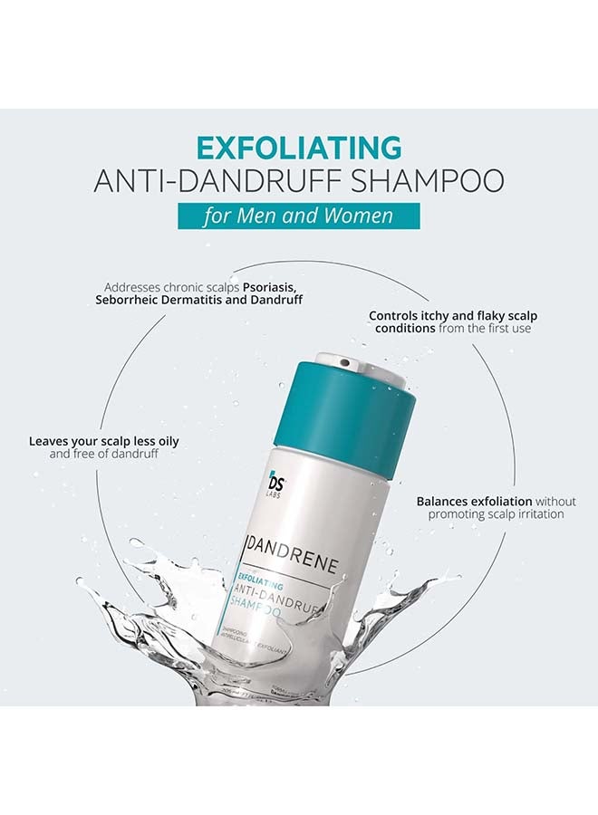ds labs Dandrene Exfoliating Anti-dandruff Shampoo - for Flaky, Itchy Scalp, Exfoliating Shampoo for Dry Scalp, Seborrheic Dermatitis & Scalp Psoriasis, Color Safe, Sulfate Free, With Nanosome Technology 205ml - Image 2