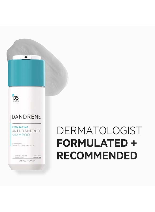 ds labs Dandrene Exfoliating Anti-dandruff Shampoo - for Flaky, Itchy Scalp, Exfoliating Shampoo for Dry Scalp, Seborrheic Dermatitis & Scalp Psoriasis, Color Safe, Sulfate Free, With Nanosome Technology 205ml - Image 5