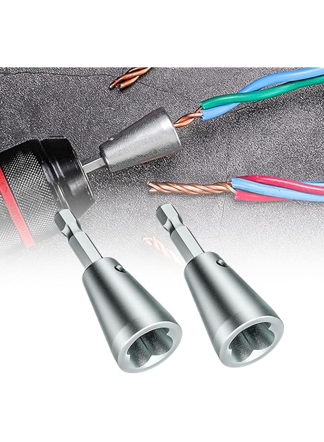 PROMASS Wire Twisting Tool Wire Twister Wire Connector, New Wire Twisting Tool Wire Stripper Tool Wire Twister Tool for Drill, Wire Stripping and Twisting Tool for Power Drill, Cable Quick Stripping(2PCS) - Image 1