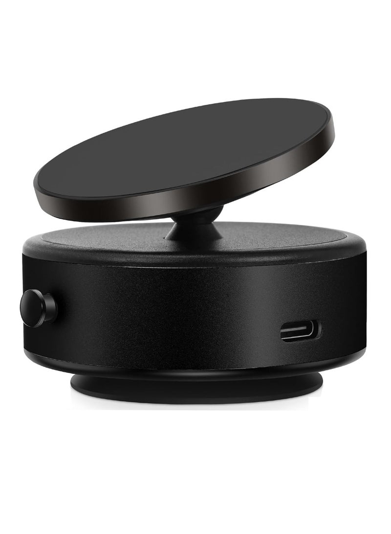 DUSALA 360 Rotatable Car Magnetic Phone Holder, Electric Vacuum Magnetic Suction Car Phone Mount, Electric Suction Cup Phone Mount, Strong Suction for Car Gym Bath Shower & All Smooth Surface Black - Image 1