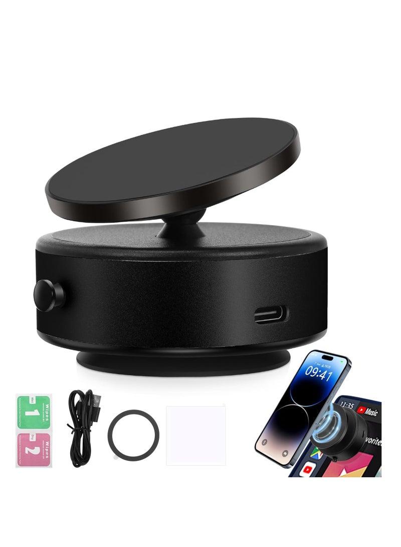 DUSALA 360 Rotatable Car Magnetic Phone Holder, Electric Vacuum Magnetic Suction Car Phone Mount, Electric Suction Cup Phone Mount, Strong Suction for Car Gym Bath Shower & All Smooth Surface Black - Image 2