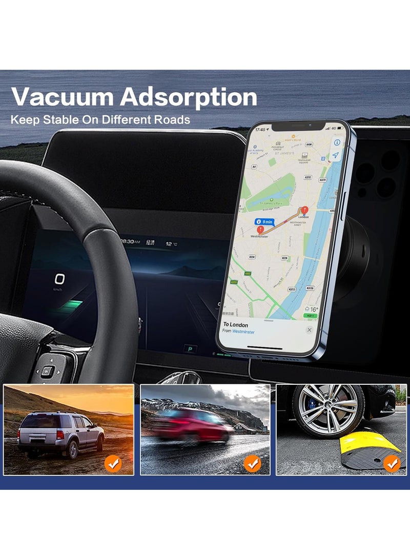 DUSALA 360 Rotatable Car Magnetic Phone Holder, Electric Vacuum Magnetic Suction Car Phone Mount, Electric Suction Cup Phone Mount, Strong Suction for Car Gym Bath Shower & All Smooth Surface Black - Image 5