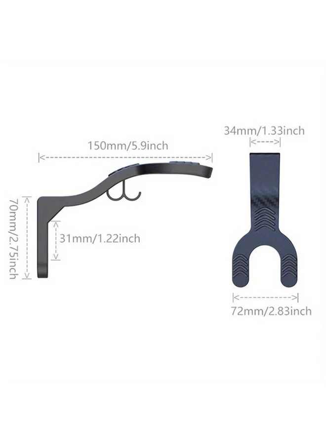 1pc Multi Purpose Helmet Holder Rack Black Wall Mounted Storage Hook For Motorcycle Helmets Luggage Jackets Kitchen Cabinets And Shelves With Space Saving Design And Durable Construction Christmas Gift Decor - Image 3