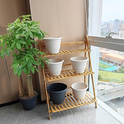 RooTrimmer Plant Pots Set of 5, 10" Outside Diameter Flower Pots, 8.5" Inner Diameter Plant Planters with Drainage Hole, Durable Garden Pots Perfect for Indoor & Outdoor Plant Planting, Decor, White - Image 5