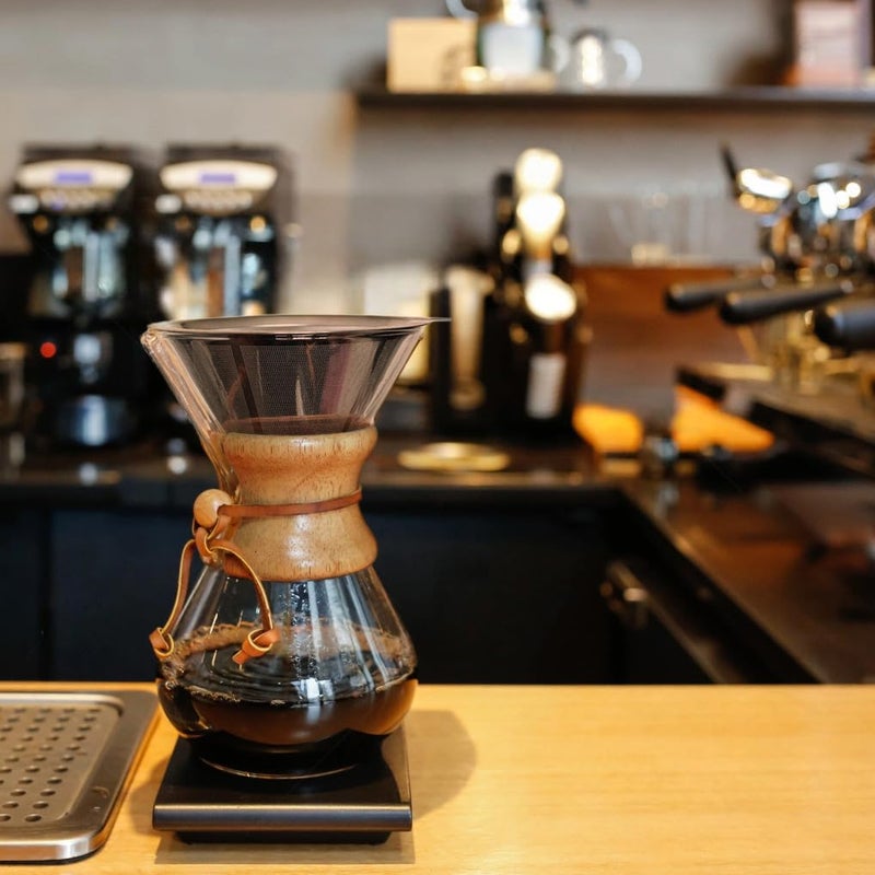 AGOGO Pour Over Coffee Maker Glass - 6/8/10 Cup Barista Kit with 304 Stainless Filter for Home, Office, Camping, Cafes - Easy Clean Coffee Dripper Set (Rag&Brush Included) (8 Cup/28 oz) - Image 4