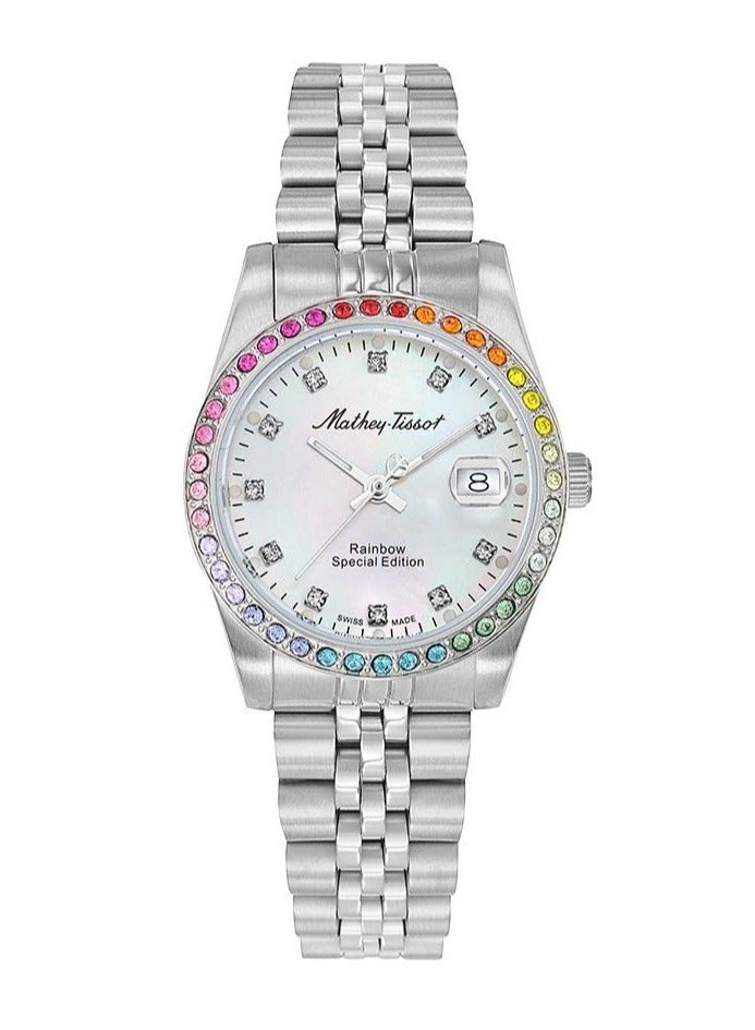 ماثي-تيسوت Mathey-Tissot Mathy Rainbow Quartz White Dial Ladies Watch D809AQI - Image 1