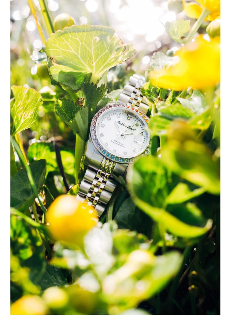 ماثي-تيسوت Mathey-Tissot Mathy Rainbow Quartz White Dial Ladies Watch D809AQI - Image 2