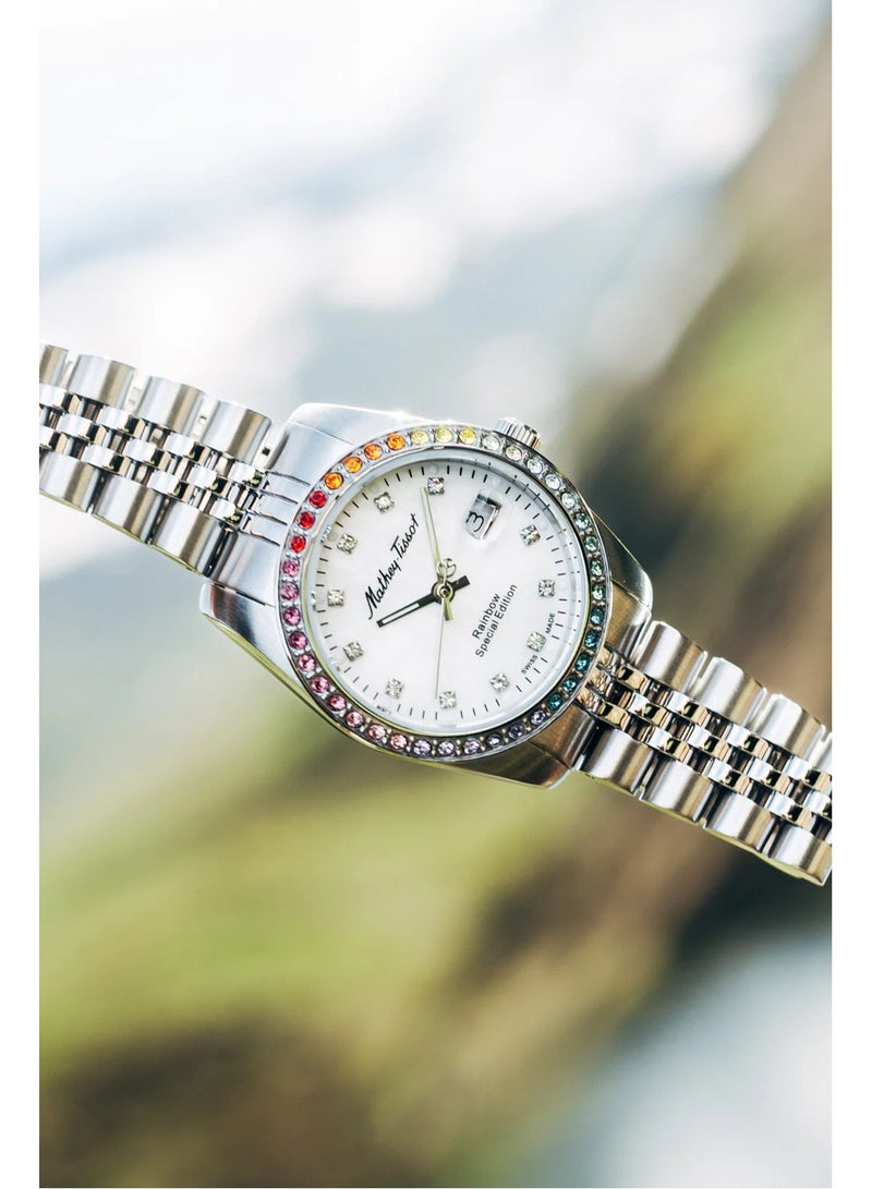 ماثي-تيسوت Mathey-Tissot Mathy Rainbow Quartz White Dial Ladies Watch D809AQI - Image 3