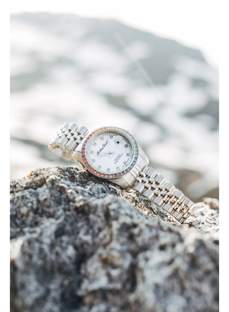 ماثي-تيسوت Mathey-Tissot Mathy Rainbow Quartz White Dial Ladies Watch D809AQI - Image 4