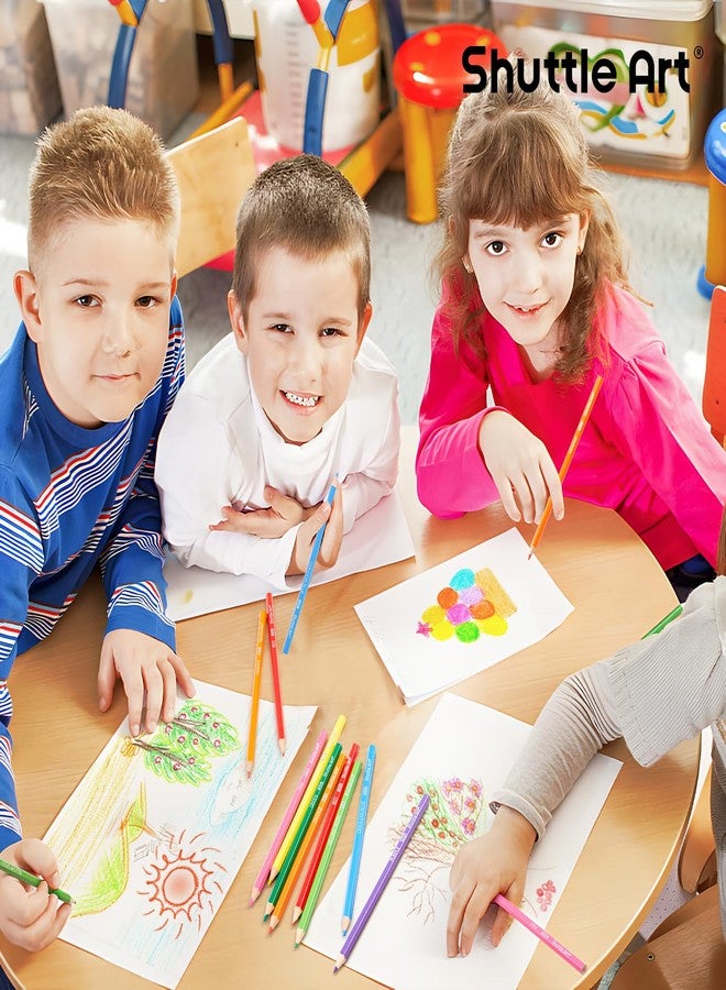 Shuttle Art 408 Pack Colouring Pencils Bulk, Coloured Pencil Set for School Plus 20 Sharpeners, 12 Colours School Pack Colouring Pencils for Kids, Class pack School Supplies - Image 2