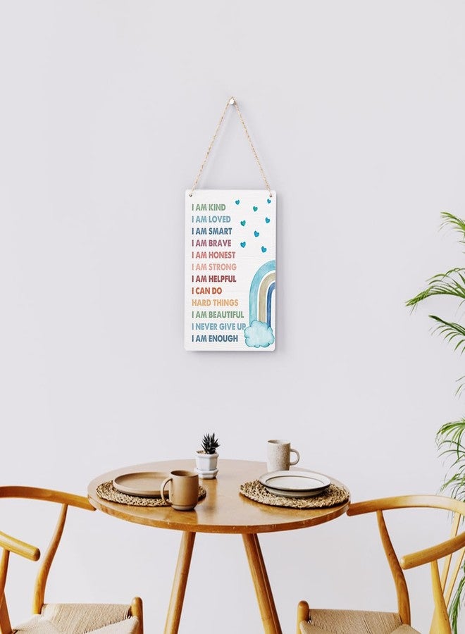 BELLOWDEER Motivational Boho Kids Room Decor Wood Sign Affirmations Wall Art, Inspirational Boho Positive Wall Art Decor Signs for Home Playroom Bedroom Kids Girls Boys Room Nursery Boho Decoration, 8x10 Inches - Image 4