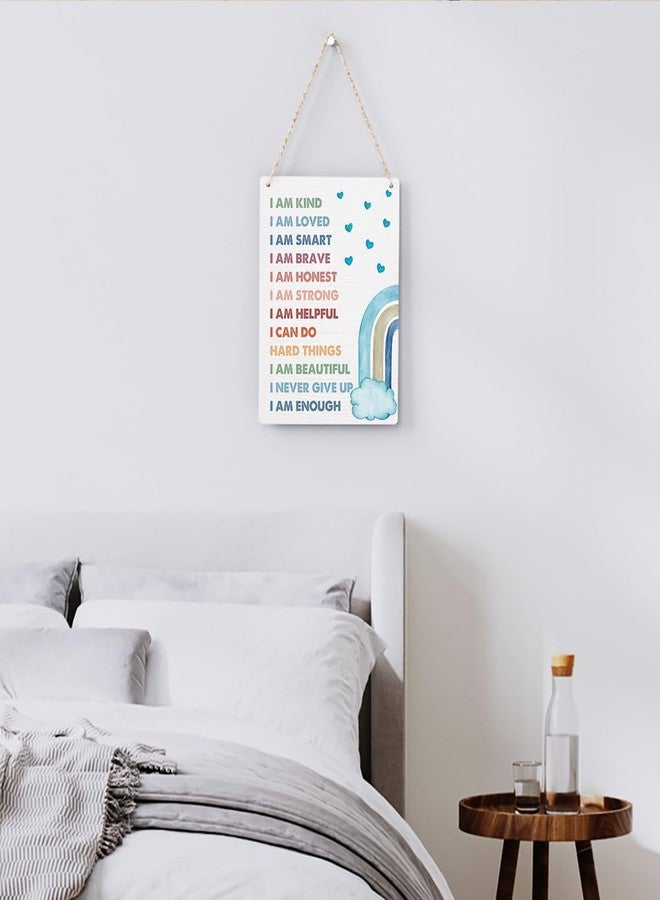 BELLOWDEER Motivational Boho Kids Room Decor Wood Sign Affirmations Wall Art, Inspirational Boho Positive Wall Art Decor Signs for Home Playroom Bedroom Kids Girls Boys Room Nursery Boho Decoration, 8x10 Inches - Image 3