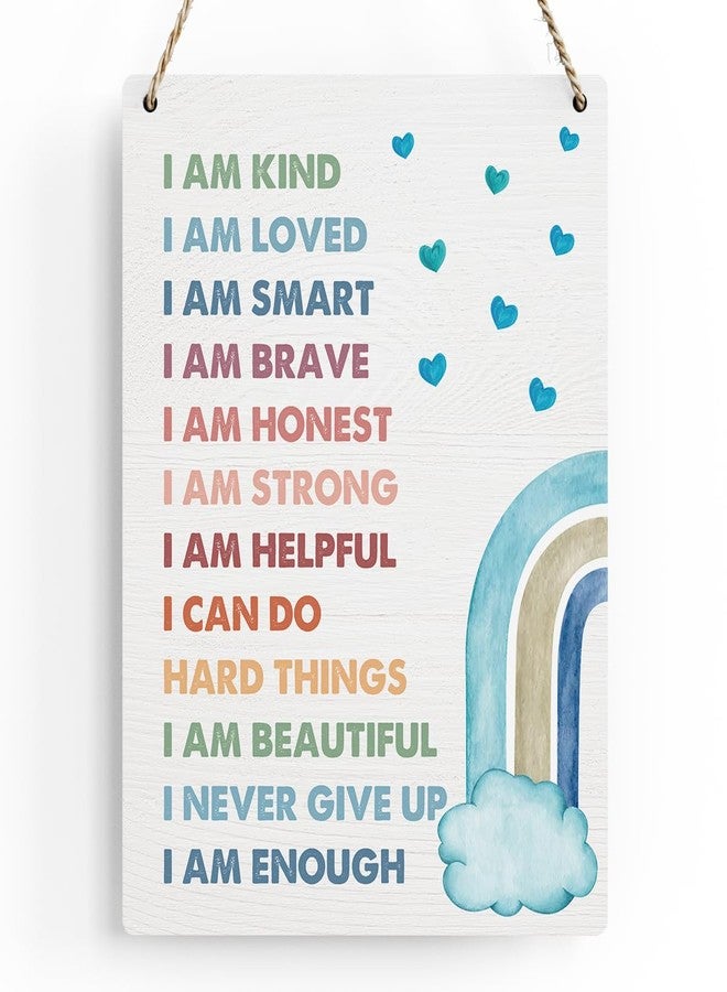 BELLOWDEER Motivational Boho Kids Room Decor Wood Sign Affirmations Wall Art, Inspirational Boho Positive Wall Art Decor Signs for Home Playroom Bedroom Kids Girls Boys Room Nursery Boho Decoration, 8x10 Inches - Image 1