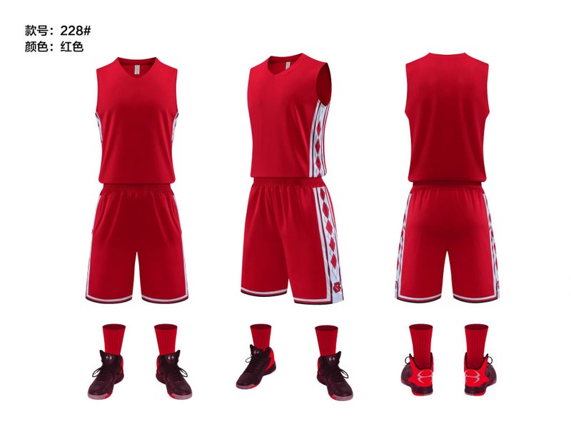 Generic 2022 North Carolina Kids Adult Basketball Uniform Set Red