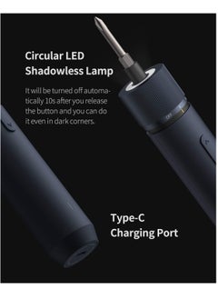 SYOSI Electric Screwdriver, 3.6V Cordless Screwdrive Set, All-in-One Design, USB-C Charging Cable, Manual & Electric, LED Shadowless Light, 3 Torque, 5N.m 1500mAh, 12Pcs Bit for Electrical Repairs  - Image 3