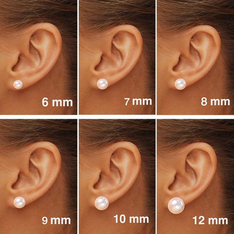 EFTKOY Natural Freshwater Cultured Pearl Stud Earrings for Women, 8mm AAAA+ Handpicked, 925 Sterling Silver 18k Gold Plated Hypoallergenic Jewelry - Image 5