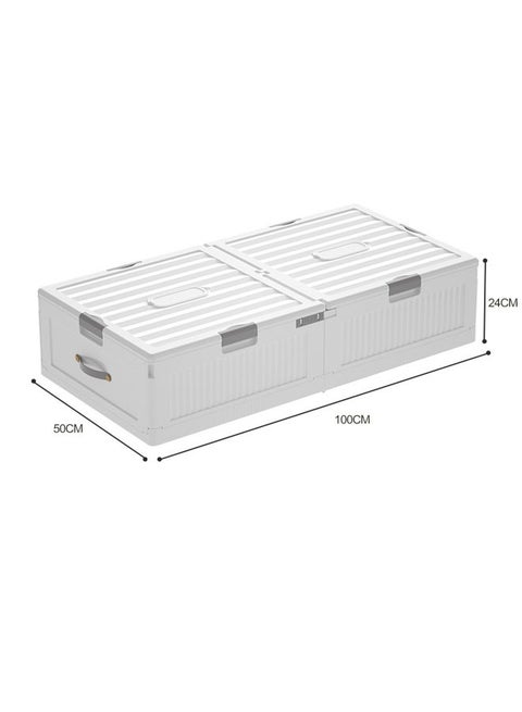 Space-Saving Drawer-Style Folding Under Bed Storage Box with Wheels 24cm