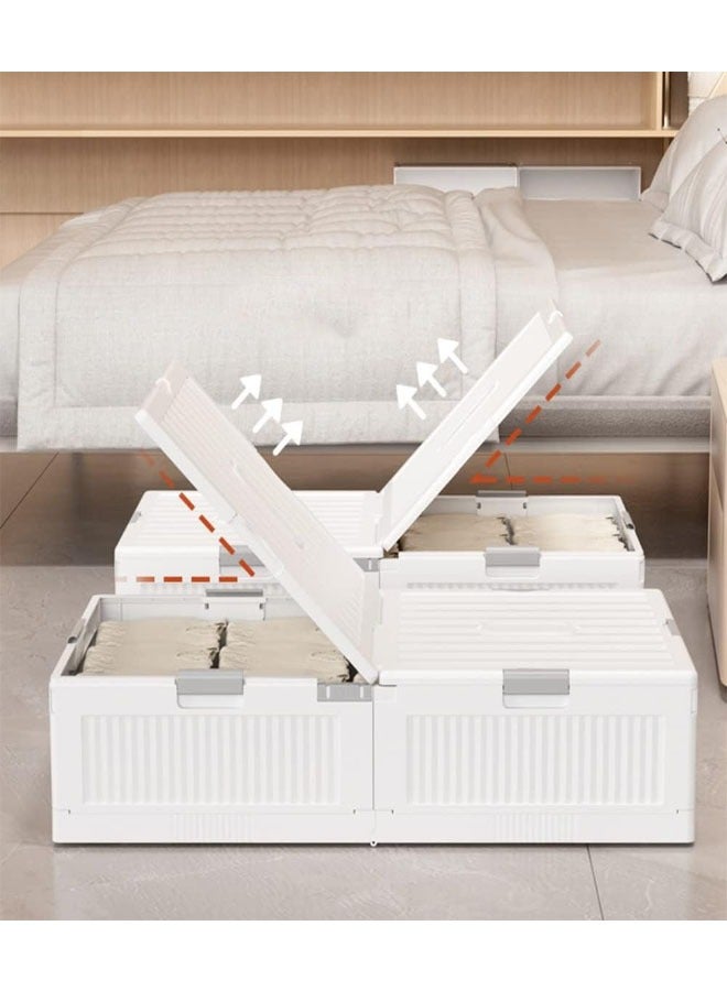 Space-Saving Drawer-Style Folding Under Bed Storage Box with Wheels 24cm