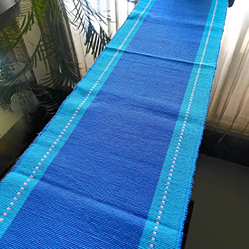 RANGBHAR Cotton Table Runner For 6 Seater Dining Table, Heat Resistant Striped Table Runners For Living/Dining Room , 12 X 72 Inches , Navy Blue, Large - Image 2