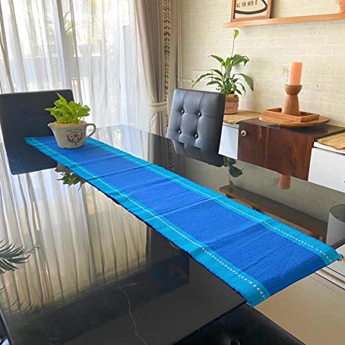 RANGBHAR Cotton Table Runner For 6 Seater Dining Table, Heat Resistant Striped Table Runners For Living/Dining Room , 12 X 72 Inches , Navy Blue, Large - Image 4