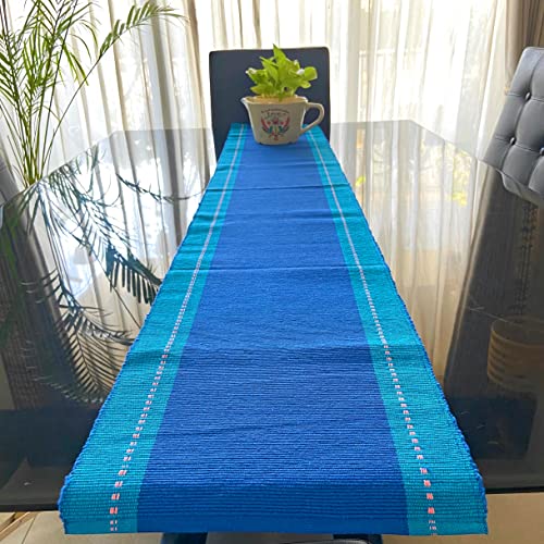 RANGBHAR Cotton Table Runner For 6 Seater Dining Table, Heat Resistant Striped Table Runners For Living/Dining Room , 12 X 72 Inches , Navy Blue, Large - Image 5