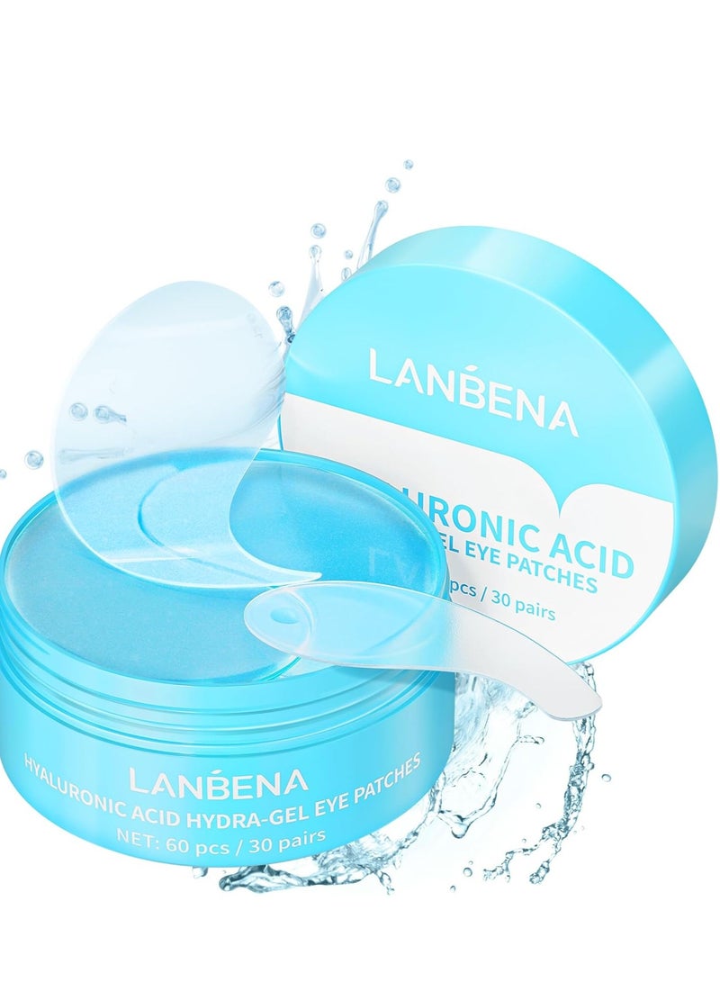 LANBENA Hyaluronic Acid Hydra-Gel Eye Mask Sheet Collagen Eye Patches Skin Care Eye Gel for Moisturizing Remove Dark Circles Eye Bag (30 Pairs) - Image 1